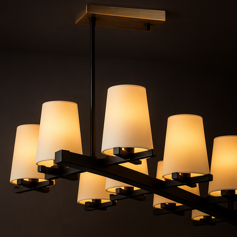 Pauillac Fabric Shade Linear Chandelier 49"