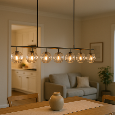 Boule De Cristal Smoke Glass Linear Chandelier 60"