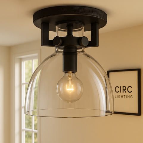 Machinist Glass Cloche Flushmount