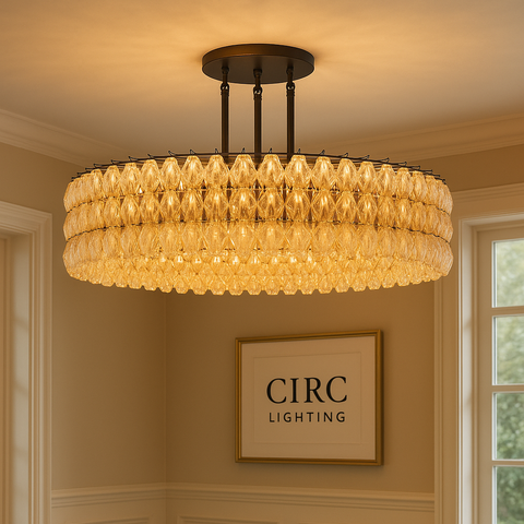 Chiara Clear Glass Round Chandelier 62"