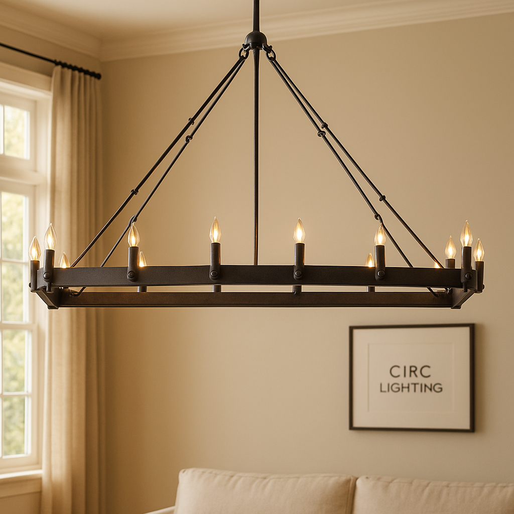 Camino Vintage Candelabra Rectangular Chandelier 41"