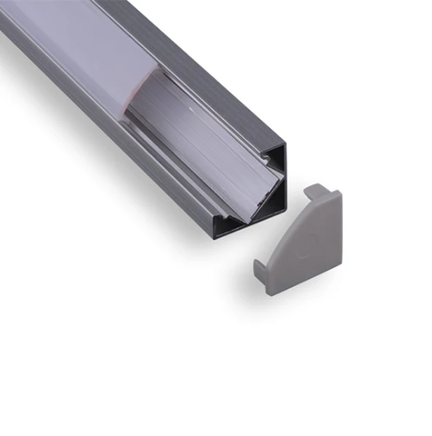 Aluminum LED Corner Profile C016B | Square Cover | Multi-Length