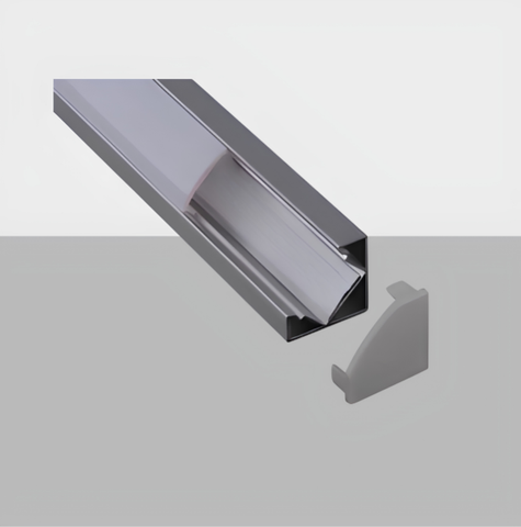 Aluminum LED Corner Profile C016B | Square Cover | Multi-Length