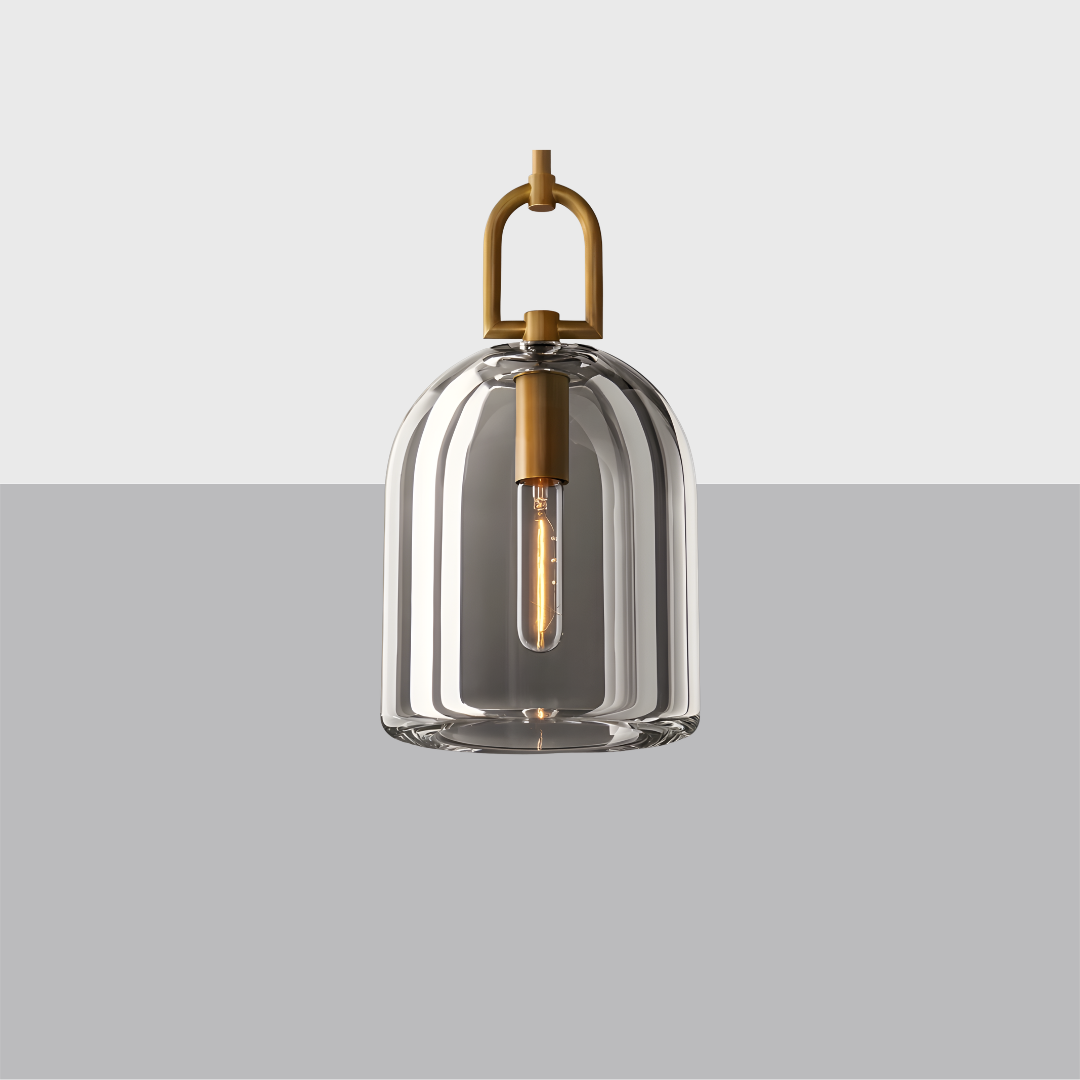 Botanist Cloche Pendant – Handcrafted Crystal Glass & Solid Brass Lighting