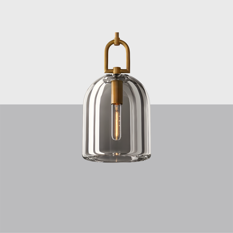 Botanist Cloche Pendant – Handcrafted Crystal Glass & Solid Brass Lighting