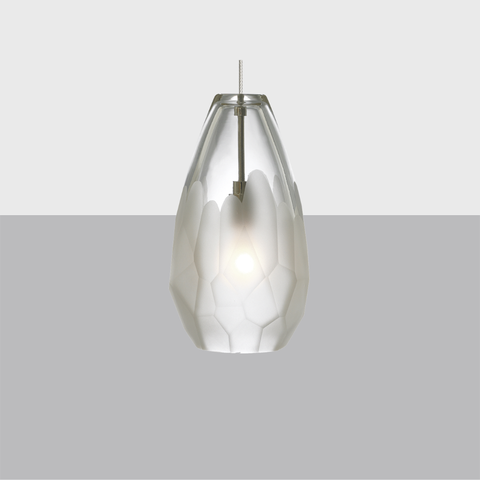 Briolette Pendant Light | Modern Faceted Glass Mini Fixture