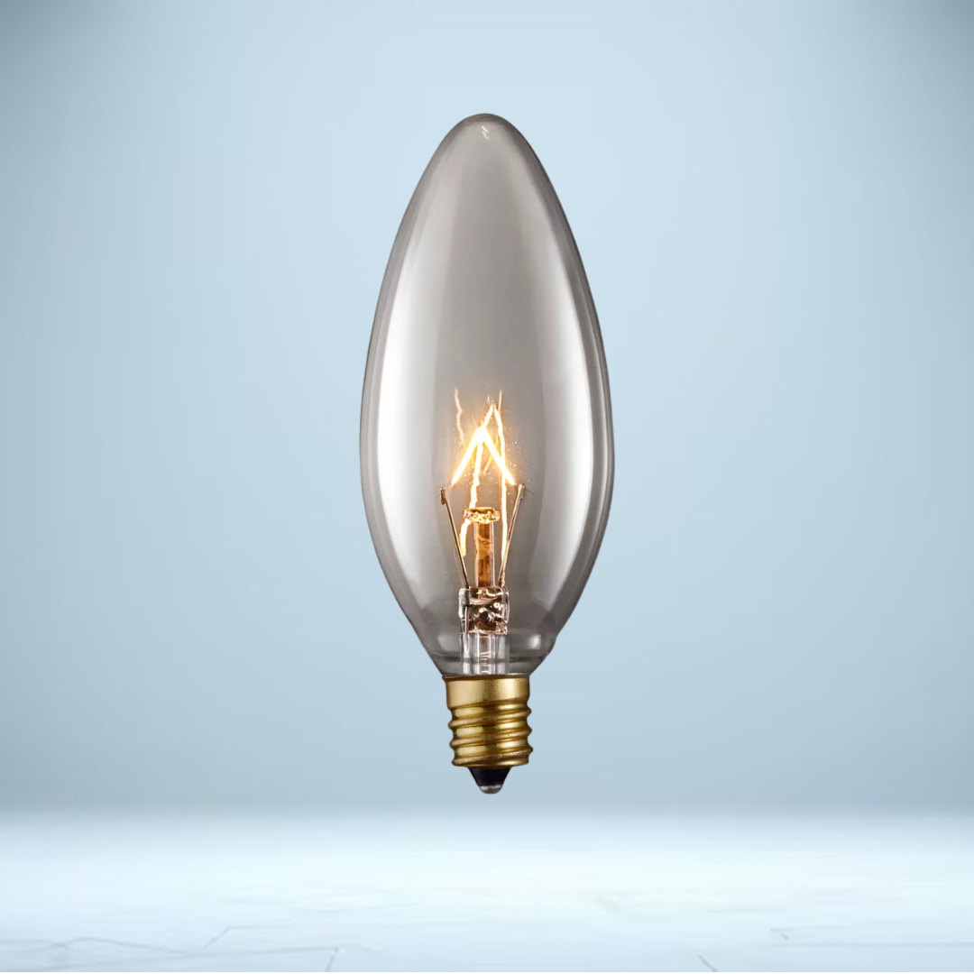 Bullet Tip Candelabra Bulbs 15W | E12 Set of 6, 2700K