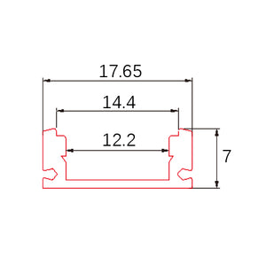 CIRC C002 Aluminum LED Channel Profile | Super slim 7mm recessed Aluminum LED profile without flange