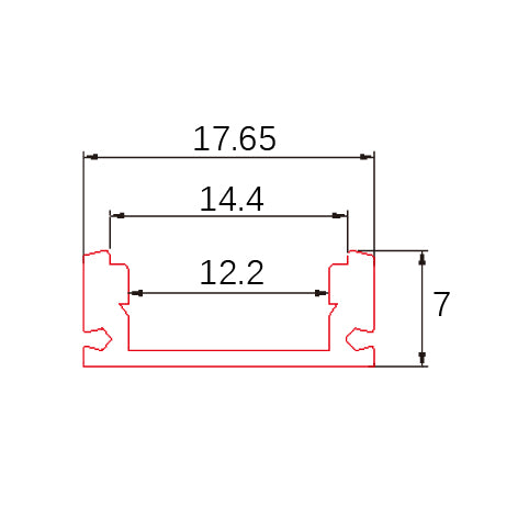 CIRC C002 Aluminum LED Channel Profile | Super slim 7mm recessed Aluminum LED profile without flange