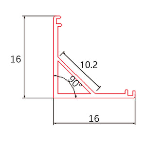 CIRC C003A Aluminum LED Channel Profile | Aluminum corner LED profile with Round Cover
