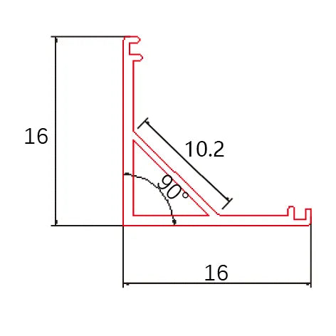 C003B Aluminum Corner LED Channel Profile | Square Cover