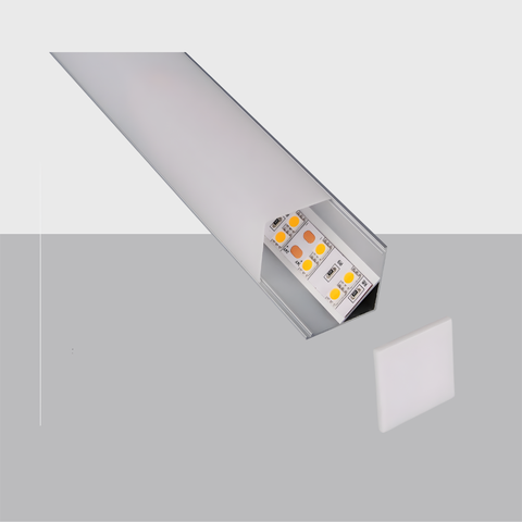 C006D Aluminum Corner LED Profile | Square Cover