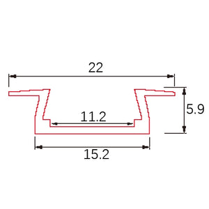 C008 Aluminum LED Channel Profile | Recessed Mount
