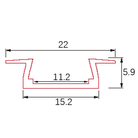 C008 Aluminum LED Channel Profile | Recessed Mount