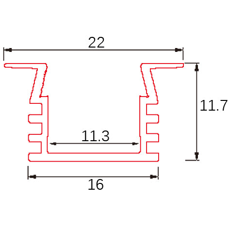 CIRC C011 Recessed Aluminum LED Channel Profile with Flange