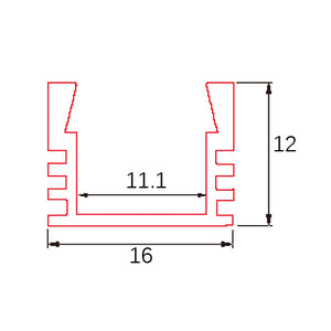 C012 Recessed Aluminum LED Channel Profile