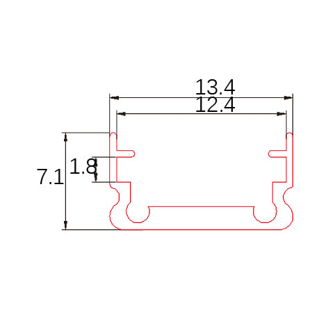 C015 Surface Mount Aluminum LED Channel Profile with PC Cover
