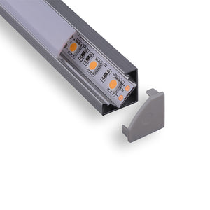 Aluminum LED Corner Profile C016B | Square Cover | Multi-Length