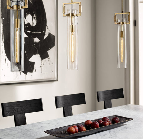 Machinist Glass Cylinder Pendant Light