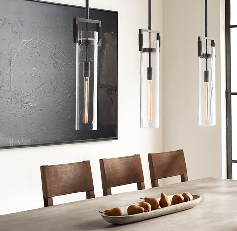 Machinist Glass Cylinder Pendant Light