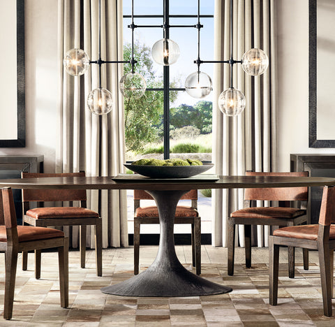 Glass Globe Linear Chandelier 72" | CIRC