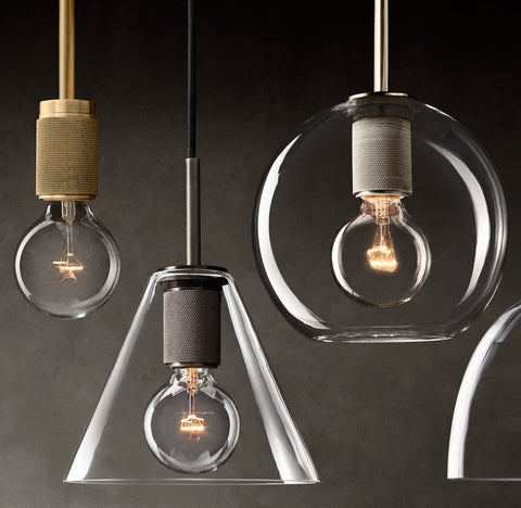 Utilitaire Globe Shade Pendant – Aluminum & Glass