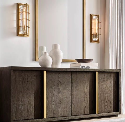 Vicomte Outdoor Sconce | Handcrafted Brass & K9 Glass