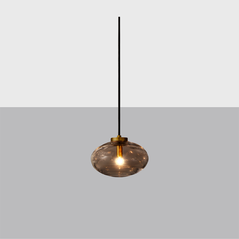Modern Blown Glass Globe Pendant – Steel Light