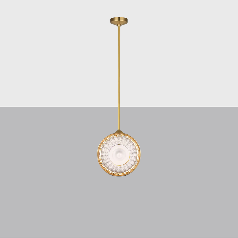 Copper Coast 15" Olive Cut Pendant Light | Luxury LED Glass Fixture