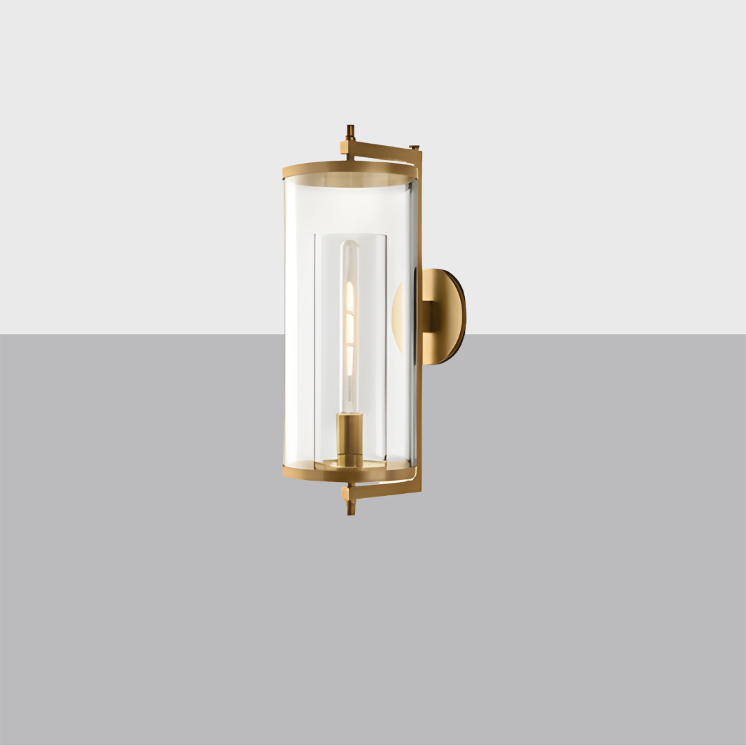 Devaux Grand Round Sconce | Luxury Brass & Crystal Wall Light