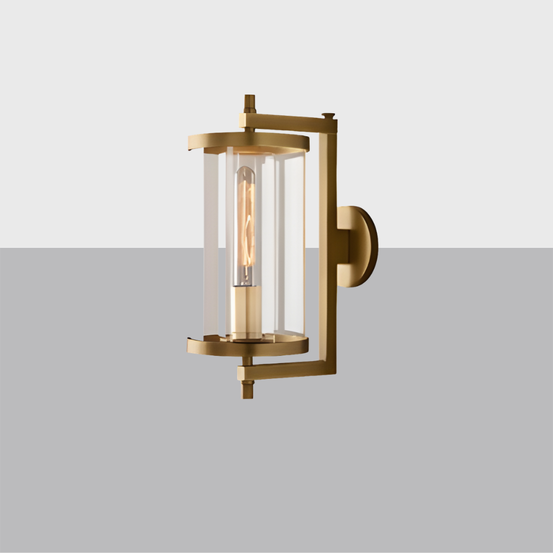 Devaux Round Sconce | Luxury Brass & Crystal Wall Light