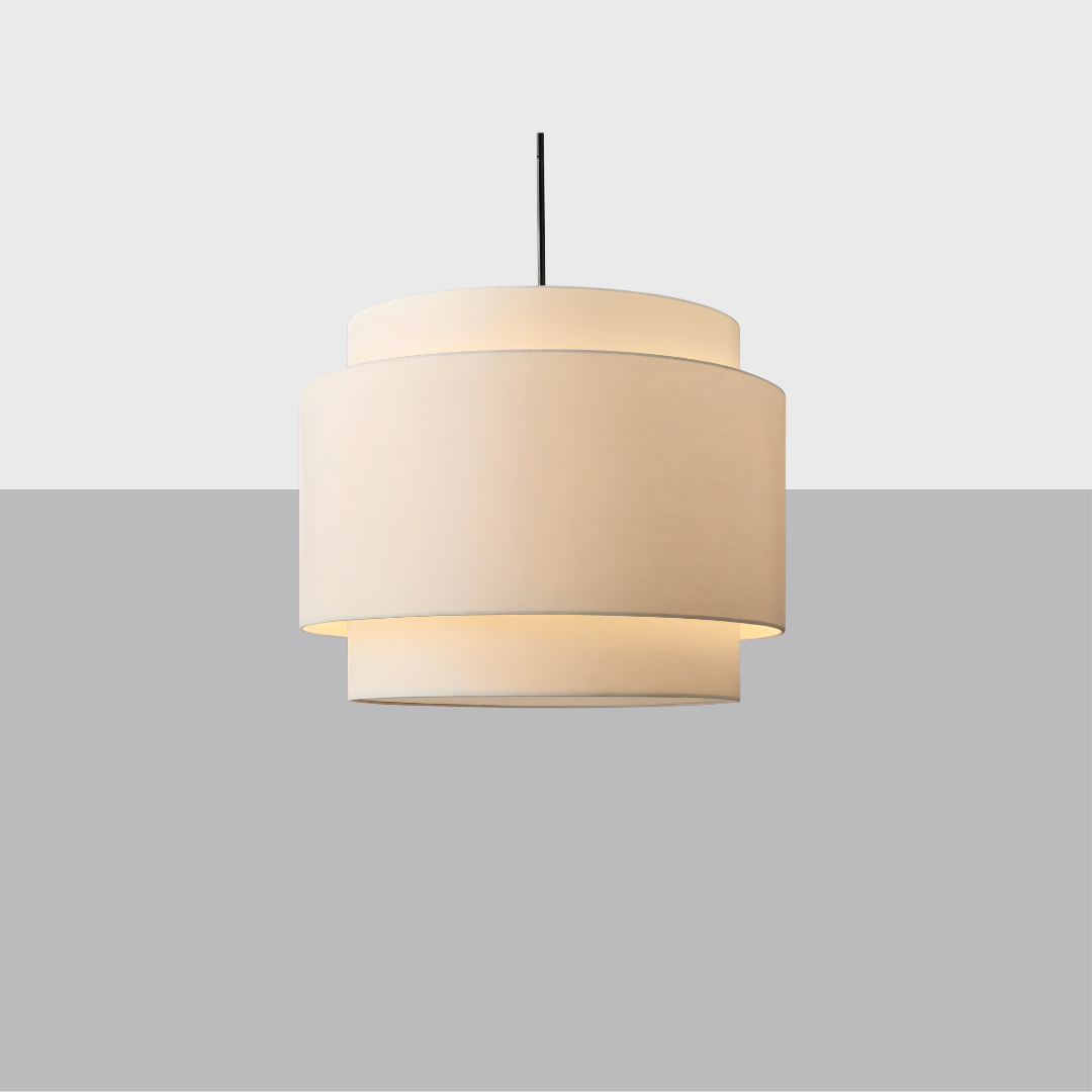 Échelon Pendant – Luxury Linen-Wrapped LED Ceiling Light