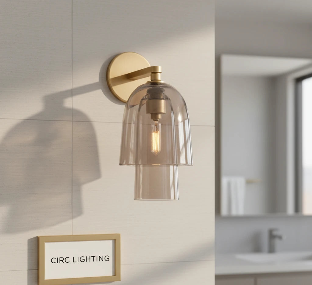 Blom Amber Glass Flute Sconce