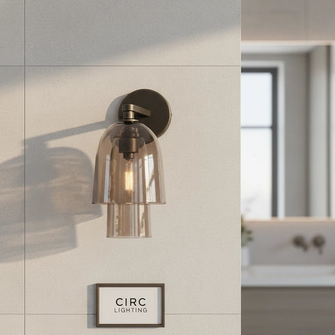 Blom Amber Glass Flute Sconce