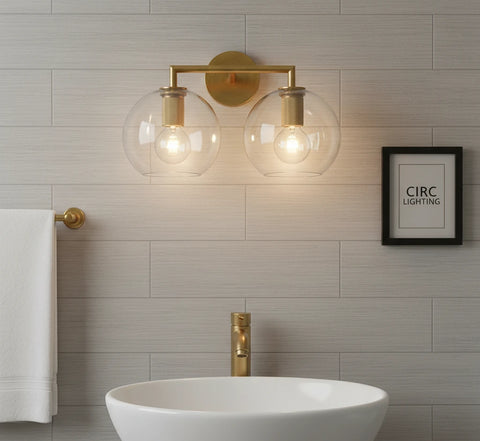 Utilitaire Globe Shade Double Sconce