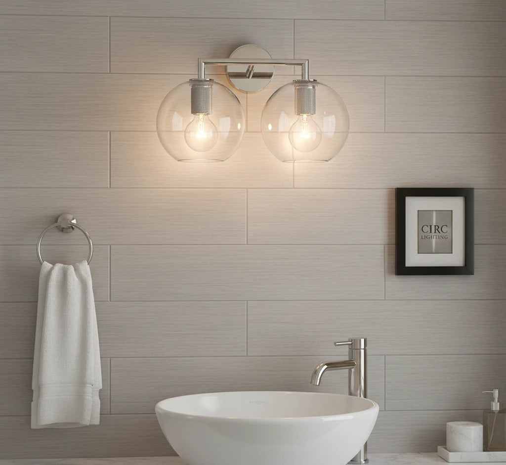 Utilitaire Globe Shade Double Sconce