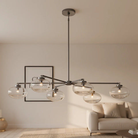 Cabrette Clear Glass Mobile Linear Chandelier