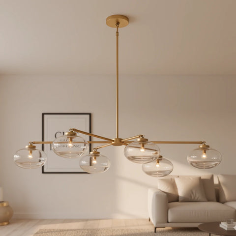 Cabrette Clear Glass Mobile Linear Chandelier