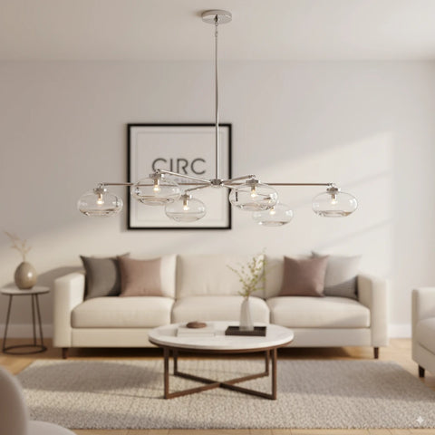 Cabrette Clear Glass Mobile Linear Chandelier