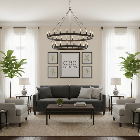 Camino Vintage Filament Two-Tier Chandelier 50"