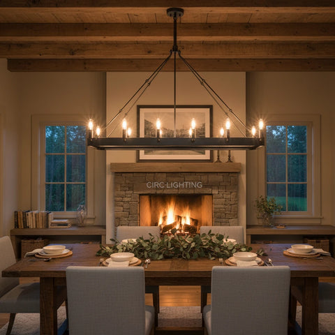 Camino Vintage Filament Rectangular Chandelier 41"