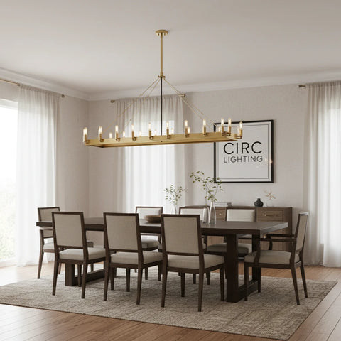 Camino Vintage Filament Rectangular Chandelier 52"