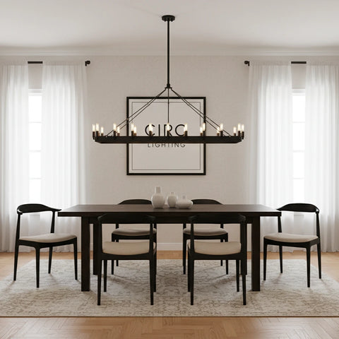 Camino Vintage Filament Rectangular Chandelier 52"