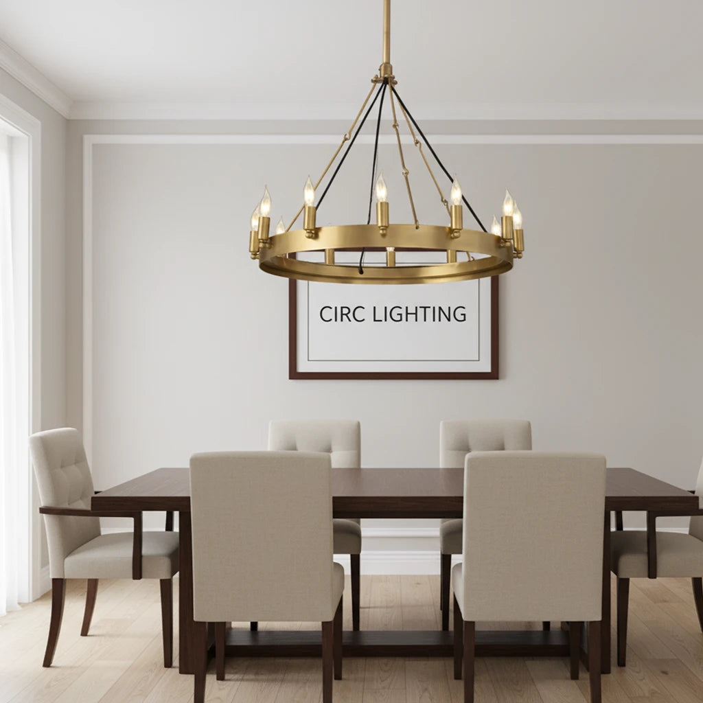 Camino Vintage Candelabra Round Chandelier 26"