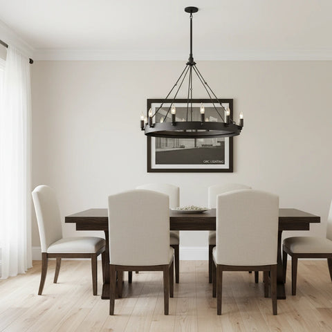 Camino Vintage Candelabra Round Chandelier 26"