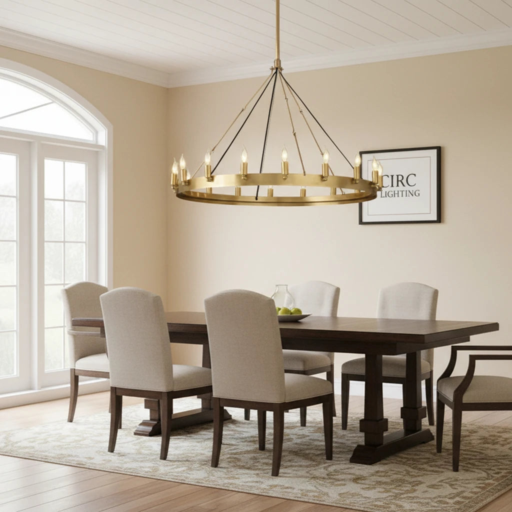 Camino Vintage Candelabra Round Chandelier 38"