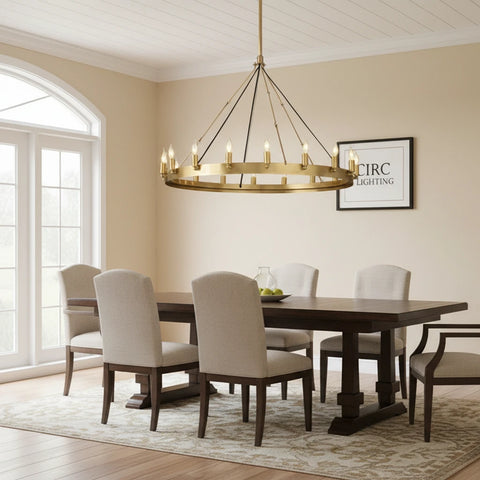 Camino Vintage Candelabra Round Chandelier 38"