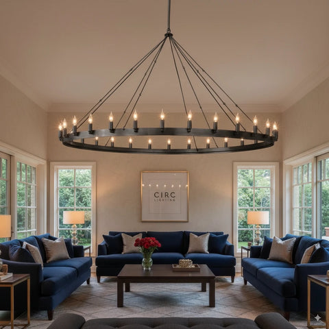 Camino Vintage Candelabra Round Chandelier 63"