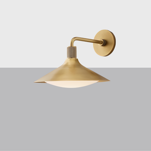Kennan Tapered Sconce | Brass & Milk Glass Wall Light