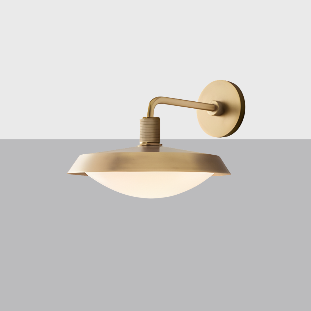 Kennan Barn Sconce | Industrial Brass Outdoor Wall Light